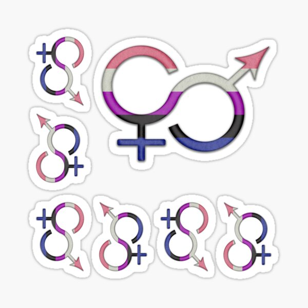 GENDER FLUID Vinyl Sticker - Symbol Sign Male Female Nonbinary