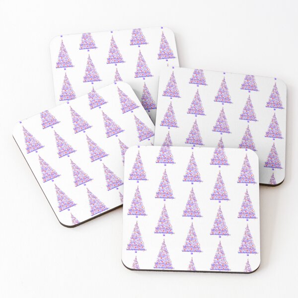 Item preview, Watercolor Christmas Tree, light, delicate purple and red . designed and sold by My-fake-places.