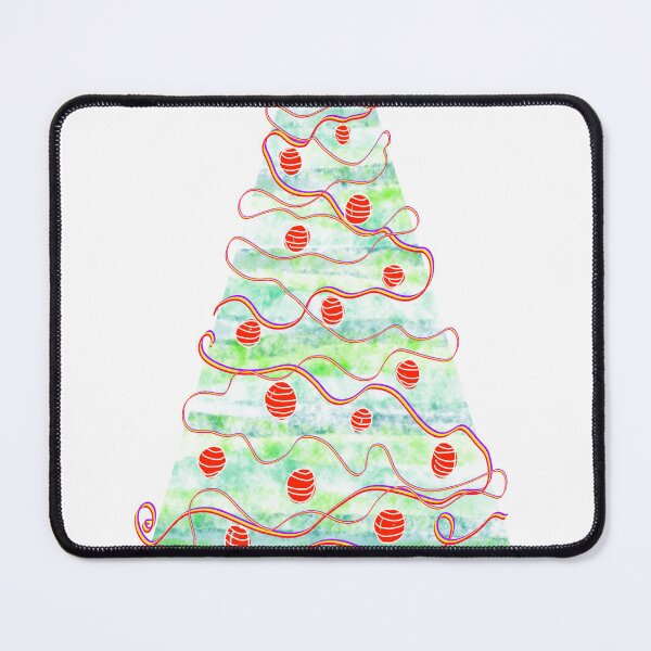 Item preview, Watercolor Christmas Tree, light, delicate mint green and red. designed and sold by My-fake-places.