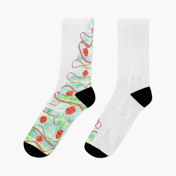 Item preview, Watercolor Christmas Tree, light, delicate mint green and red. designed and sold by My-fake-places.