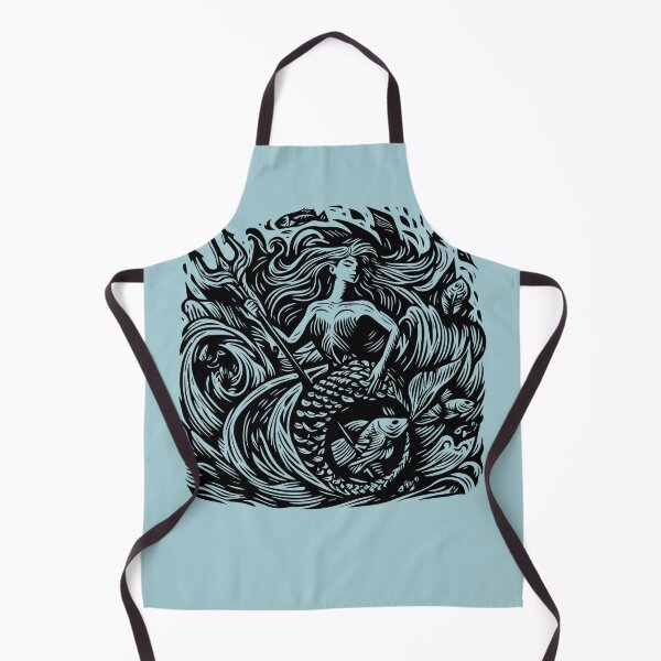 Item preview, Woodcut Mermaid  designed and sold by Texterns.