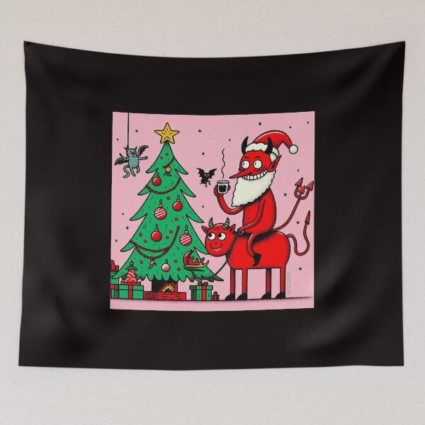 Item preview, Devil Santa Cartoon designed and sold by PickledjoArt.