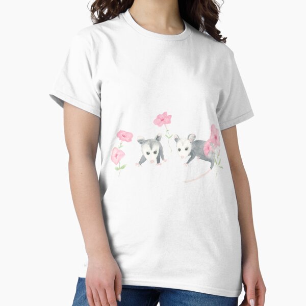Item preview, Baby Opossums and Pink Petunias designed and sold by Wyndee Breheny.