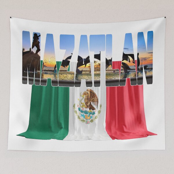Item preview, MAZATLAN - Mexico Beachfront Dolphins Sculpture Flag designed and sold by Adam Gormley.