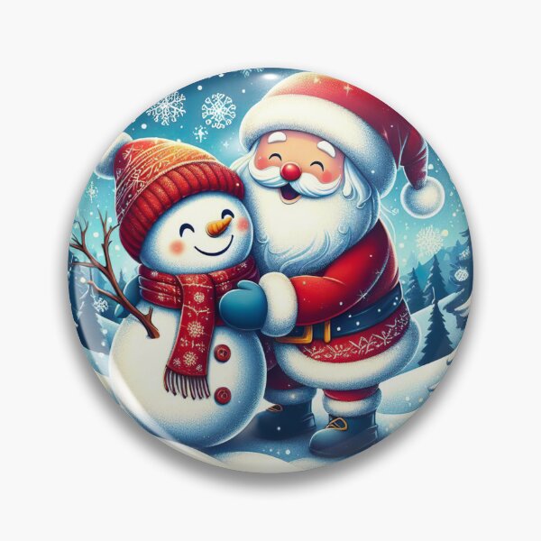 Item preview, Copy of "Santa Claus and Cute Snowman: Festive Hug in Whimsical Winter Scene" designed and sold by Huycao211.