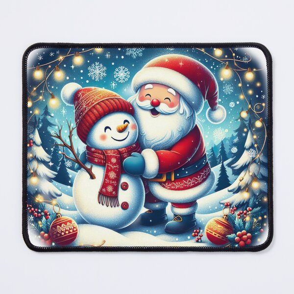 Item preview, Copy of "Santa Claus and Cute Snowman: Festive Hug in Whimsical Winter Scene" designed and sold by Huycao211.