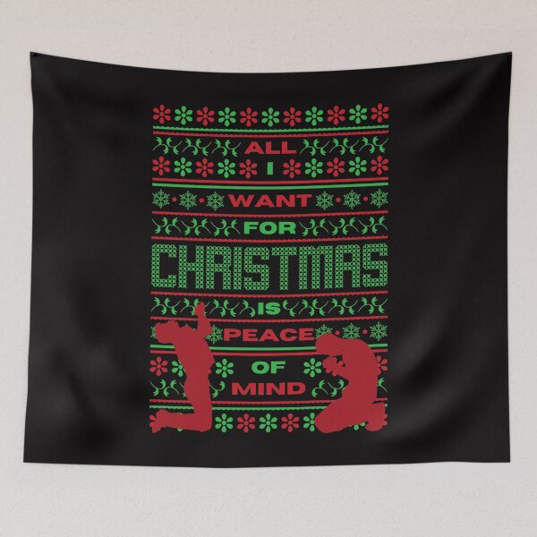 Item preview, All i want for Christmas is Peace of Mind - Funny Christmas Essential T-shirt designed and sold by PinkLadyLama.