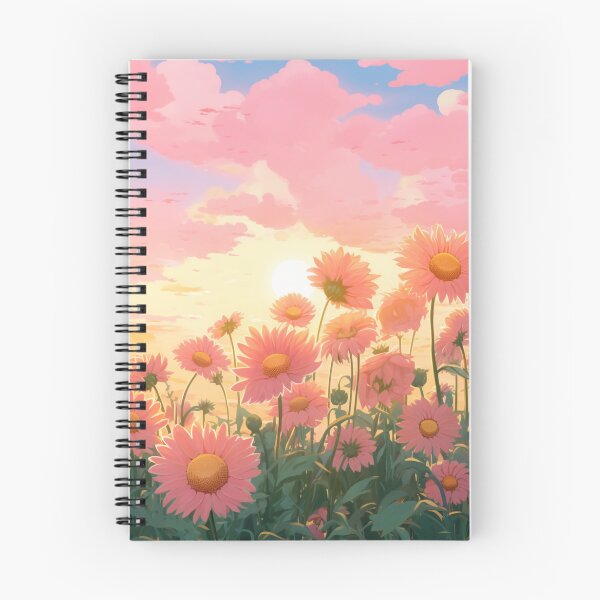 Artikelvorschau, Pink Sunflower Field - Pink Cloudy Sky entworfen und verkauft von LilianasDesign.