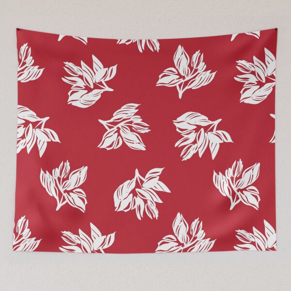Item preview, red with flowers designed and sold by wejaviel.