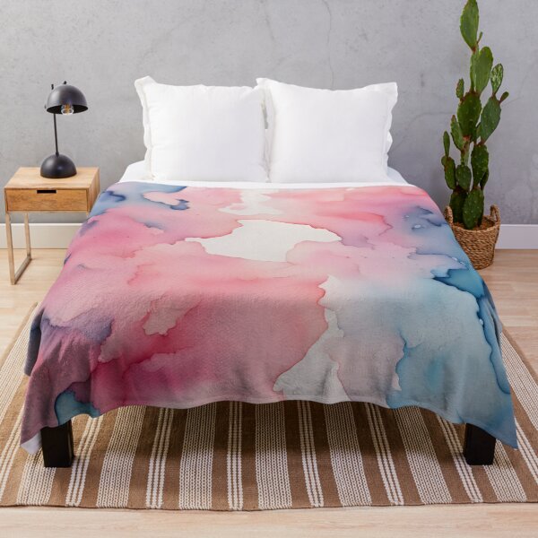 Item preview, Watercolor Pink and Blue Abstract Painting designed and sold by dreamscrape.