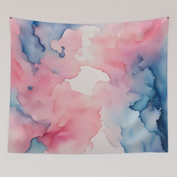 Item preview, Watercolor Pink and Blue Abstract Painting designed and sold by dreamscrape.