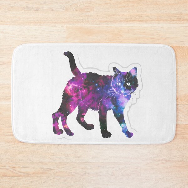 Item preview, nebula cat, Galactic Feline Elegance Sticker - Mystical Cat Silhouette Decal designed and sold by what-you-want1.
