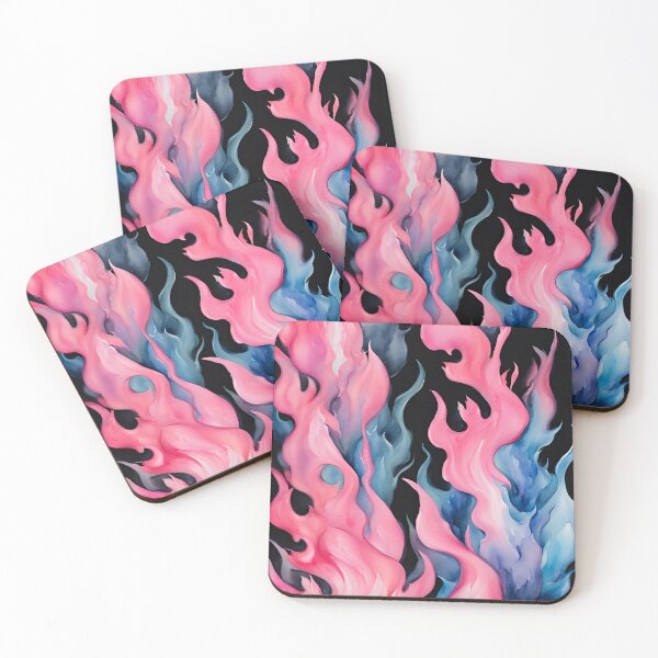 Item preview, Watercolor Pink and Blue Flames Painting Pattern designed and sold by dreamscrape.