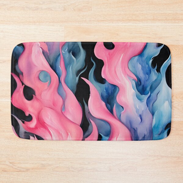 Item preview, Watercolor Pink and Blue Flames Painting Pattern designed and sold by dreamscrape.