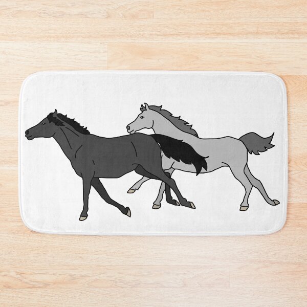 Item preview, Black and Grey Horses Galloping  designed and sold by Abby Art Studio.