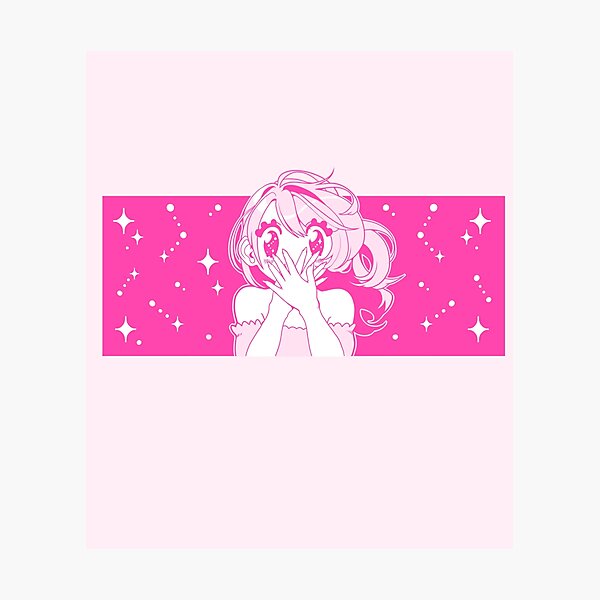 Dark Anime Girl Wall Art, anime aesthetic print, gothic Emo, gamer room  art, gaming gift, pink pastel, egirl, streamer Lofi, Kawaii cozy art