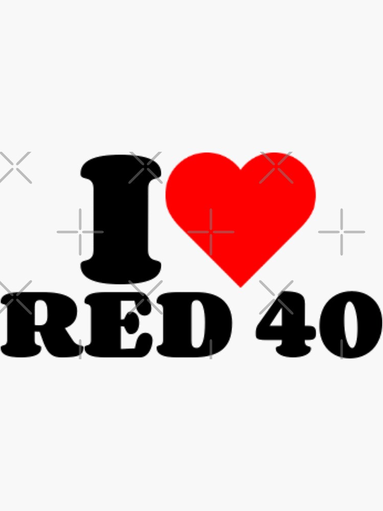 I heart red 40 dye Sticker for Sale by FilmKitty