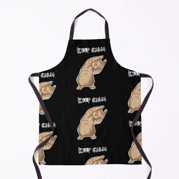 Item preview, Funny Cute Cat Meme Keep Calm Black Background Design by Zeesdesign on Redbubble designed and sold by ZEESDESIGN.