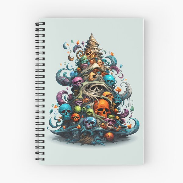 Item preview, Edgy Skull Christmas Tree in Blue, Purple, and Orange designed and sold by meganohm.
