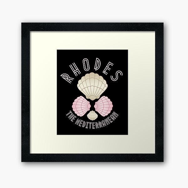 Item preview, Art Deco Mediterranean Islands, Rhodes, Greece, Muted Pink Text- Beach / Vacation designed and sold by TimelessLocales.