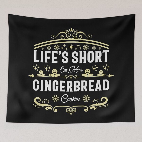 Item preview, Life's Short, Eat More Gingerbread Cookies - Gingerbread Cookie and Winter Lover (Yellow and White Design) designed and sold by Spiprinto.