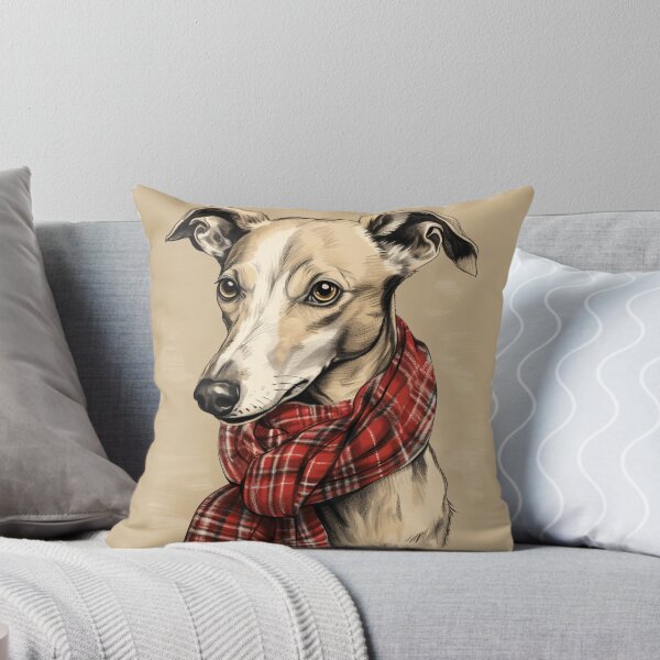 Item preview, Whippet Christmas Plaid Watercolor designed and sold by rafaeltto.