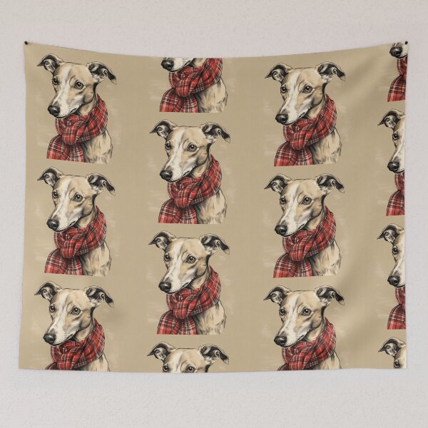 Item preview, Whippet Christmas Plaid Watercolor designed and sold by rafaeltto.