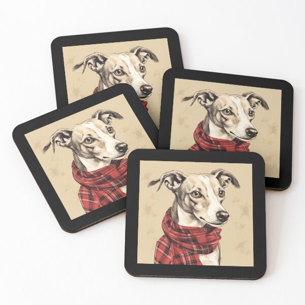 Item preview, Whippet Christmas Plaid Watercolor designed and sold by rafaeltto.