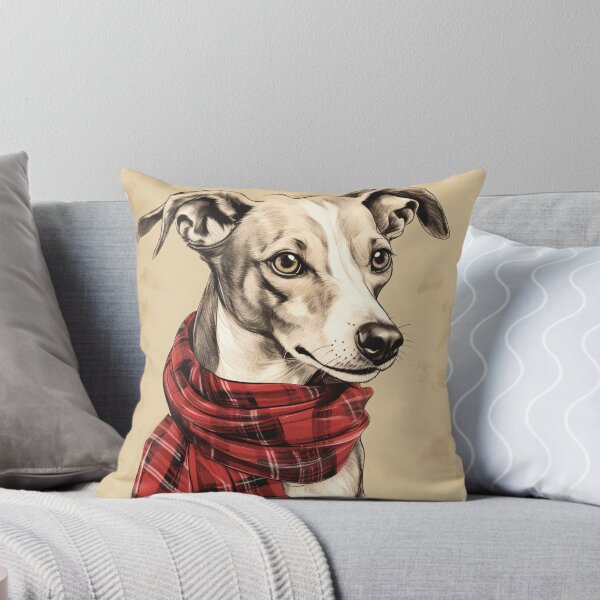 Item preview, Whippet Christmas Plaid Watercolor designed and sold by rafaeltto.