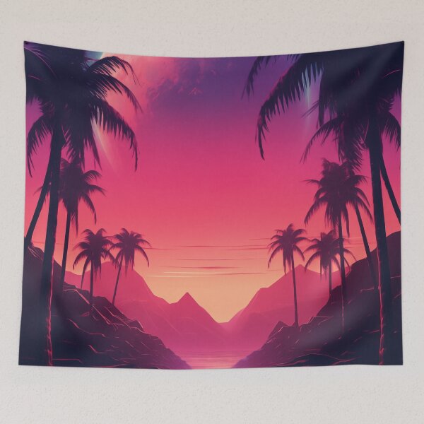 Item preview, Synthwave Shadows: Nightfall's Electric Ballet designed and sold by Mullet Monkey.