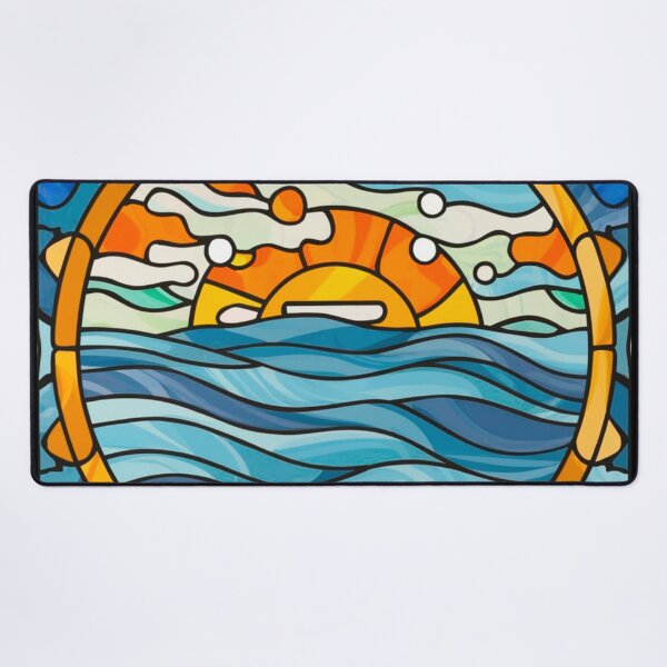 Artikelvorschau, Stained Glass Pattern ocean entworfen und verkauft von Timegraf.