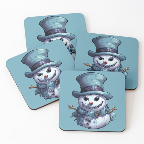 Item preview, Icy Blue Cynicism Cool Snowman Portrait for Winter Fun designed and sold by meganohm.