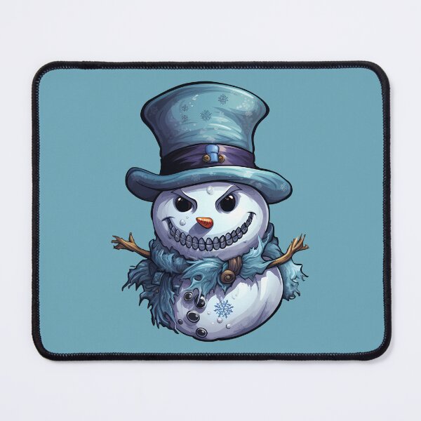 Item preview, Icy Blue Cynicism Cool Snowman Portrait for Winter Fun designed and sold by meganohm.