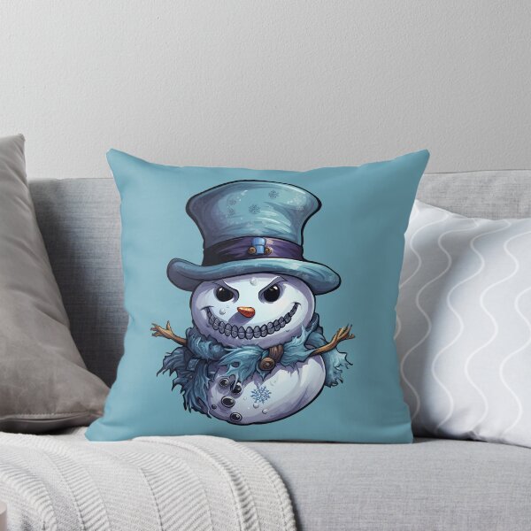 Item preview, Icy Blue Cynicism Cool Snowman Portrait for Winter Fun designed and sold by meganohm.