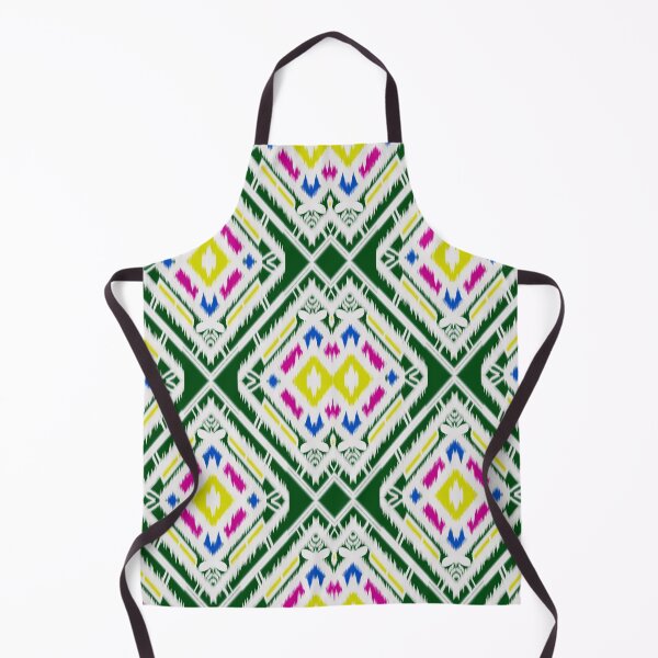 Item preview, Multicolor of green geometric pattern stripes ikat seamless background designed and sold by NarongStocker37.