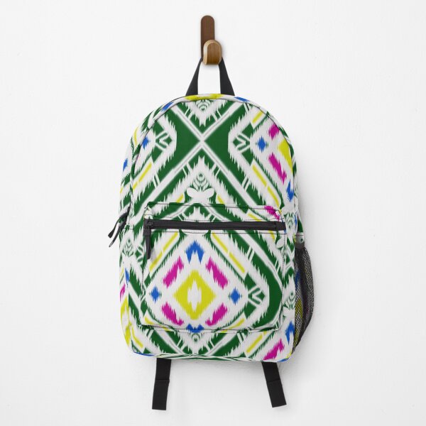 Item preview, Multicolor of green geometric pattern stripes ikat seamless background designed and sold by NarongStocker37.