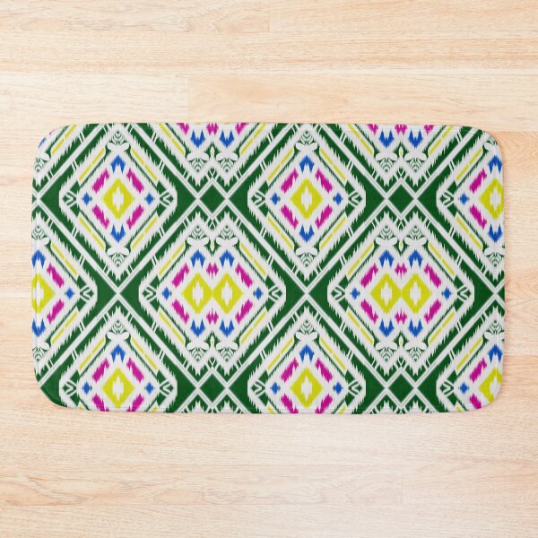 Item preview, Multicolor of green geometric pattern stripes ikat seamless background designed and sold by NarongStocker37.