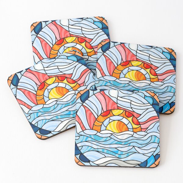 Item preview, Stained Glass Pattern ocean  designed and sold by Timegraf.