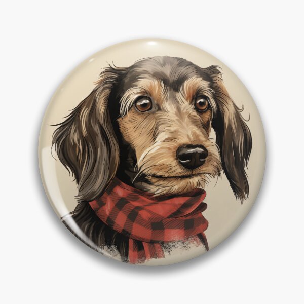 Item preview, Wirehaired Dachshund Christmas Plaid Watercolor designed and sold by rafaeltto.
