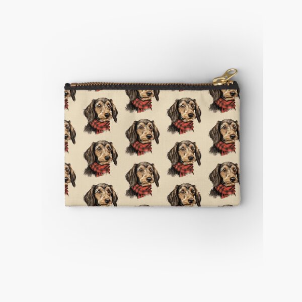 Item preview, Wirehaired Dachshund Christmas Plaid Watercolor designed and sold by rafaeltto.