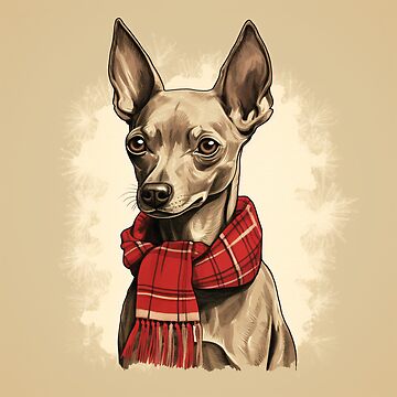 Imagen de la obra Xoloitzcuintli Xolo Christmas Plaid Watercolor de rafaeltto