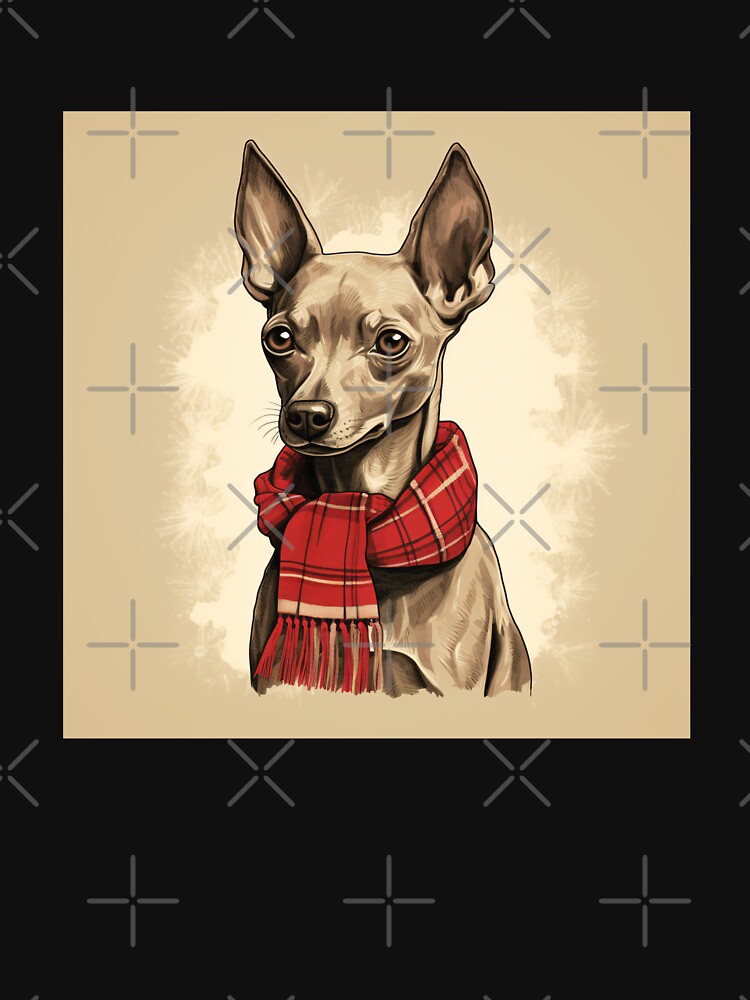 Imagen 7 de 7, Camiseta clásica con la obra Xoloitzcuintli Xolo Christmas Plaid Watercolor, diseñada y vendida por rafaeltto.