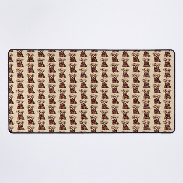 Item preview, Yorkiepoo Christmas Plaid Watercolor designed and sold by rafaeltto.
