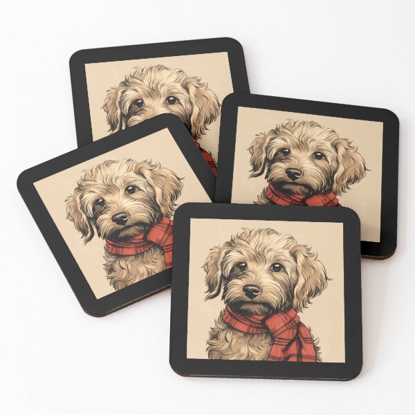 Item preview, Yorkiepoo Christmas Plaid Watercolor designed and sold by rafaeltto.