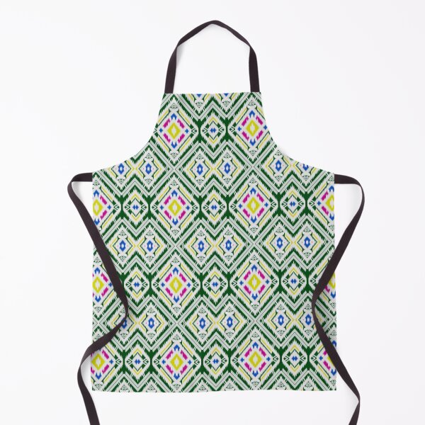 Item preview, Multicolor of green geometric pattern stripes ikat seamless backgroundters designed and sold by NarongStocker37.