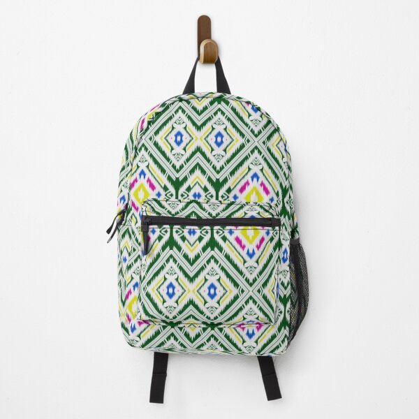 Item preview, Multicolor of green geometric pattern stripes ikat seamless backgroundters designed and sold by NarongStocker37.