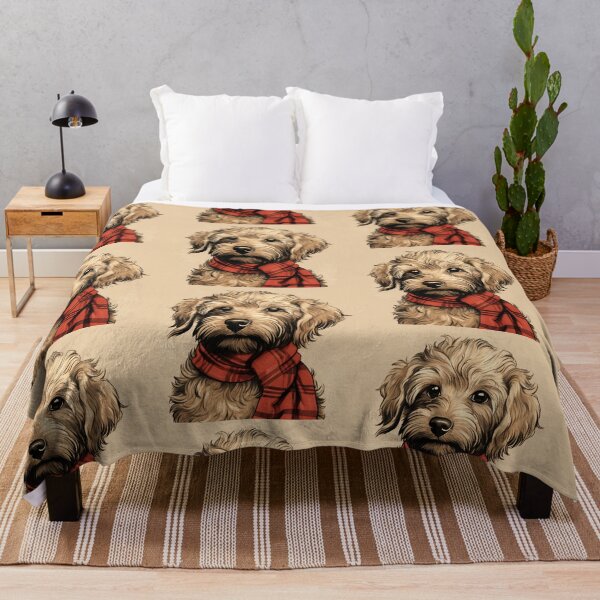 Item preview, Yorkiepoo Christmas Plaid Watercolor designed and sold by rafaeltto.