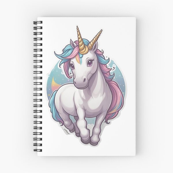 Item preview, Cute rainbow unicorn in pastel colors walking towards you designed and sold by Bela Mehta.