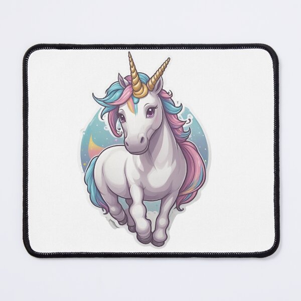 Item preview, Cute rainbow unicorn in pastel colors walking towards you designed and sold by Bela Mehta.