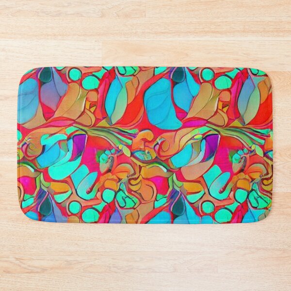 Item preview, Abstract Red and Blue Floral Patttern designed and sold by calibrit.